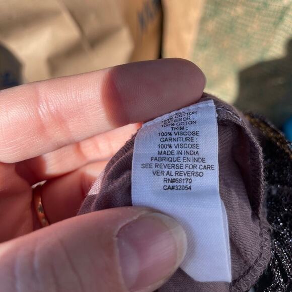 FREE PEOPLE Vintage Tiered Mauve Mini Dress Embroidered Sequins Size Small EUC - Picture 13 of 13